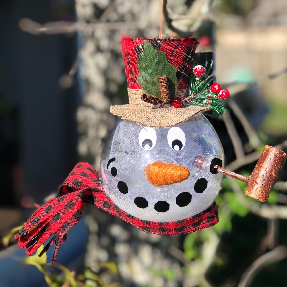 Snowman globe (terrarium planter)